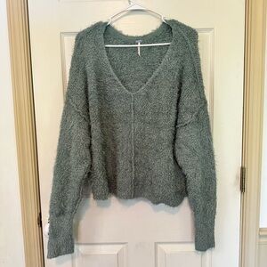 Free People Women's XS Pullover Sweater V-Neck Icing Spring Dust Oversized Boho